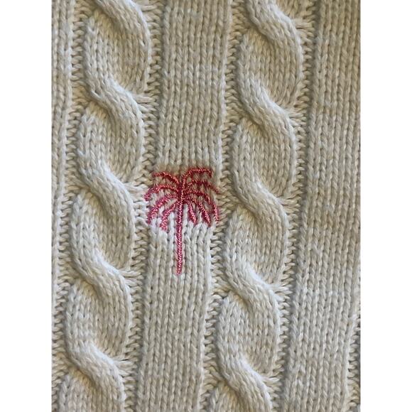 Lilly Pulitzer 2009 Classic 100% Cotton Cable Knit Sweater White Medium - Picture 7 of 7